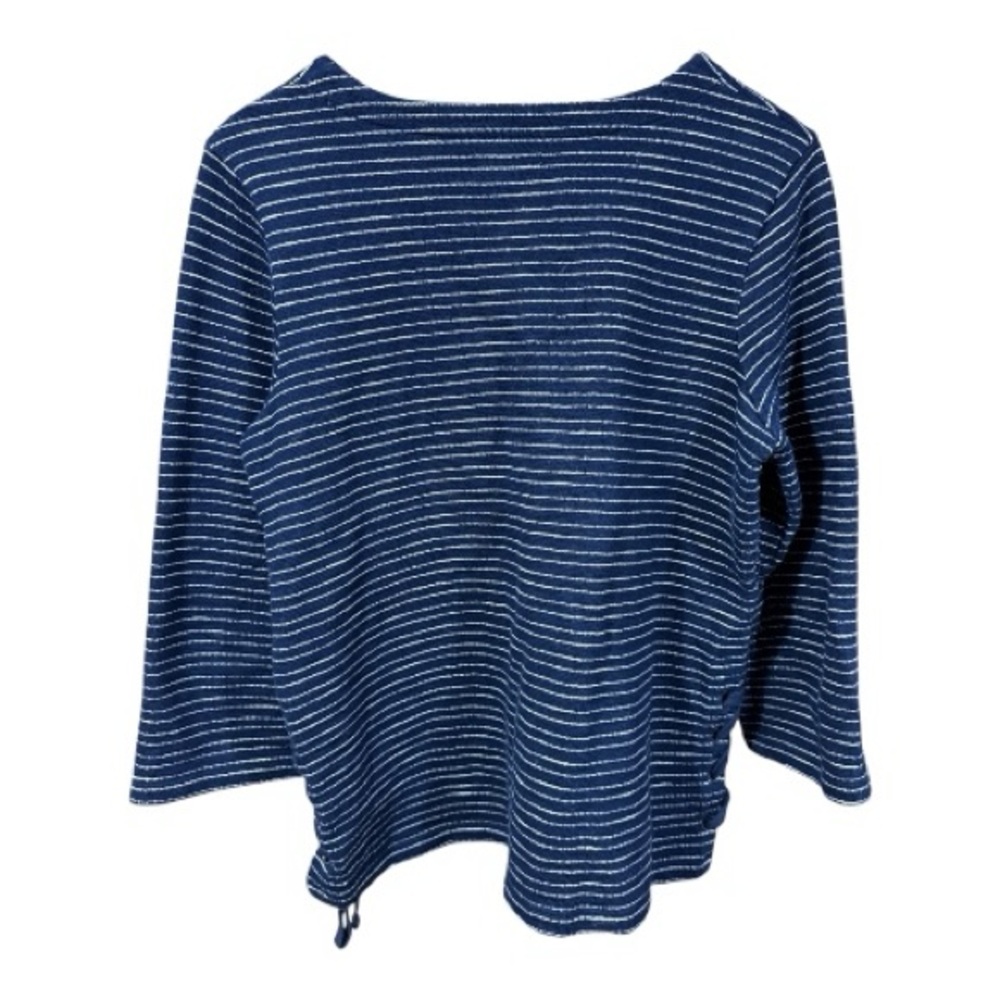 Madewell Striped Side-Lace Deep Navy and White Long sleeve Top - Picture 8 of 11